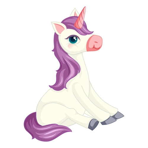 Purple Mane Unicorn Transparent Sticker